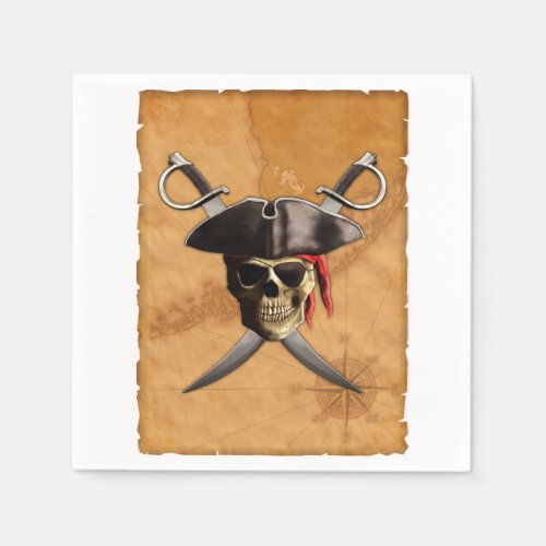 Pirate Skull And Swords Paper Napkins