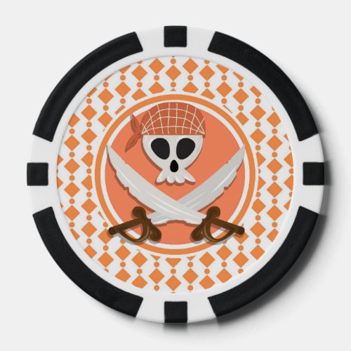 Pirate skull and swords poker chips