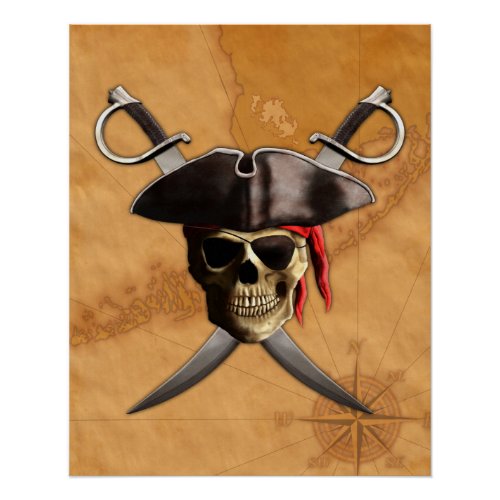 Pirate Skull And Swords Poster
