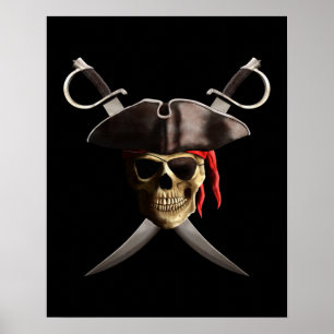 Pirate Skull And Swords Poster