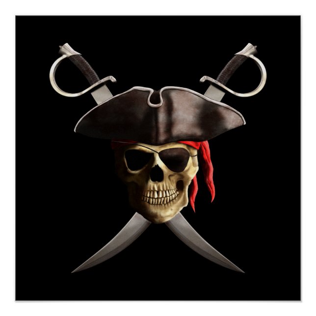 Pirate Skull And Swords Poster (Front)