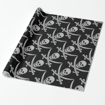 Pirate Skull And Swords Wrapping Paper by HumphreyKing at Zazzle