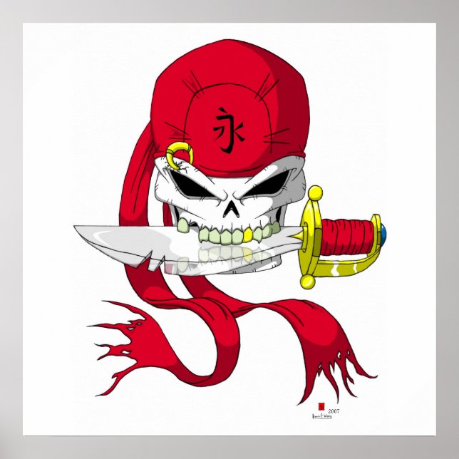 Pirate Skull Bandana Poster (Front)