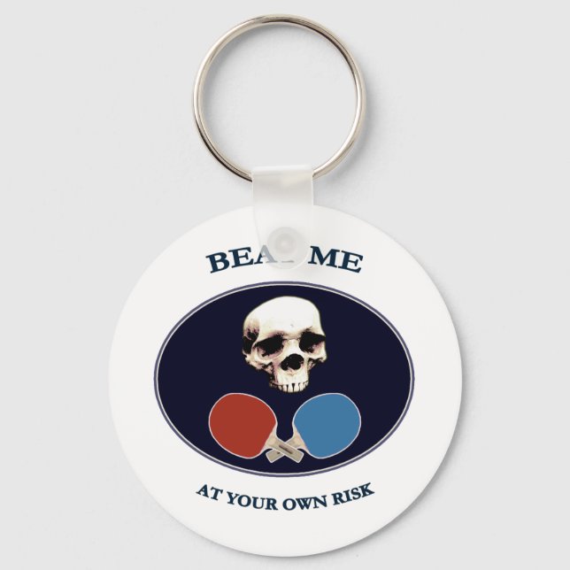 Pirate Skull Beat Me Ping Pong Keychain (Front)