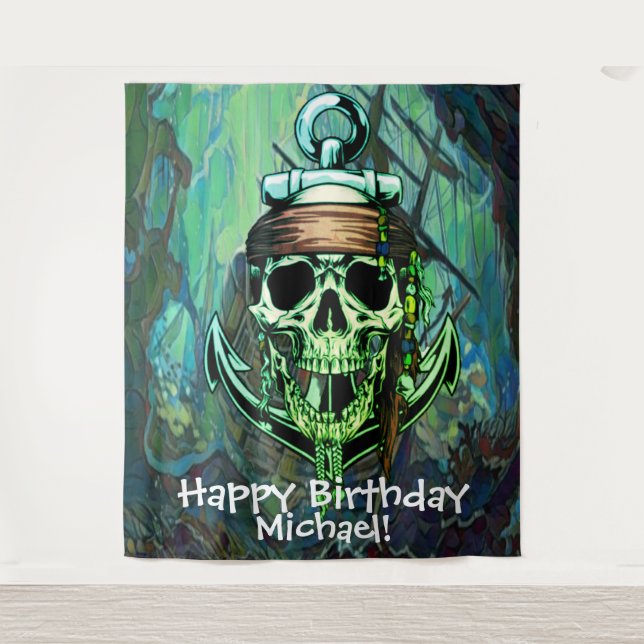 Pirate Skull Birthday Back drop (Front)