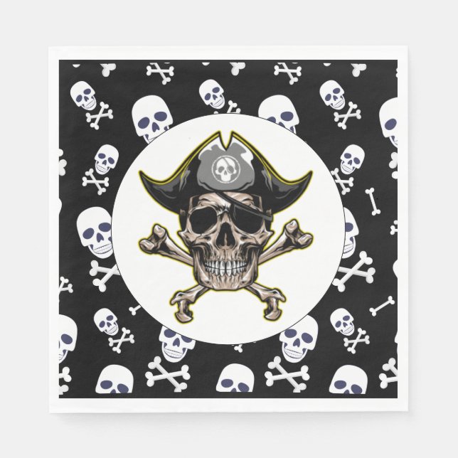 Pirate skull BIRTHDAY  Napkins (Front)