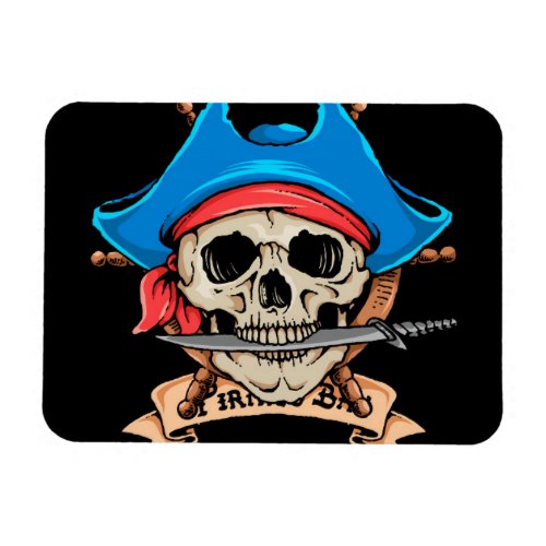 Pirate Skull Biting Knife Magnet