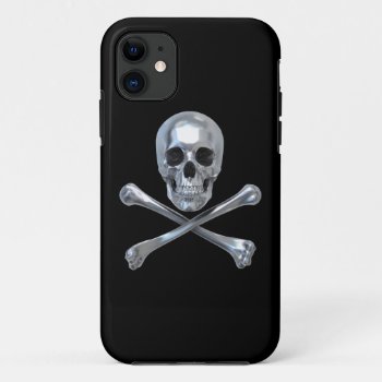 Pirate Skull Bones Iphone 11 Case by ZunoDesign at Zazzle