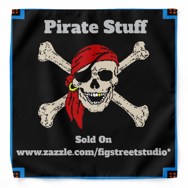 Pirate Skull Bones, Jolly Roger, Bandana (Front)