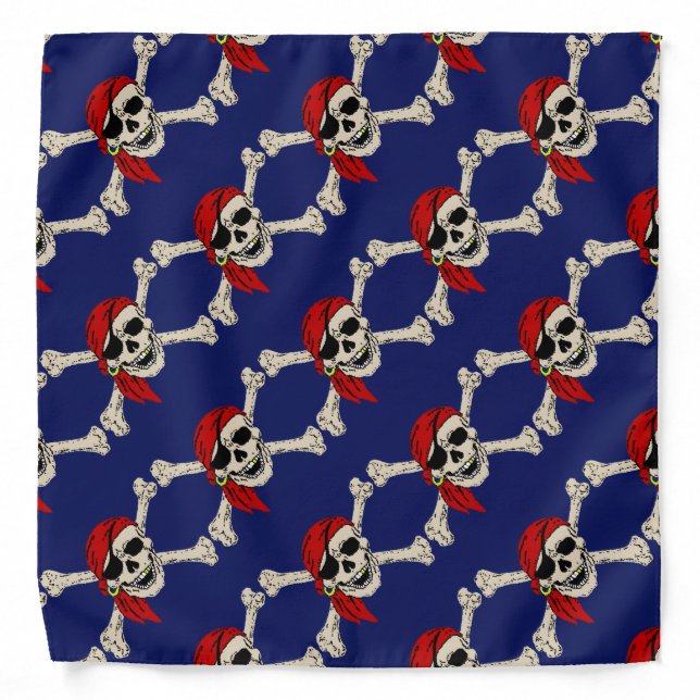 Pirate Skull Bones, Jolly Roger, Bandana (Front)
