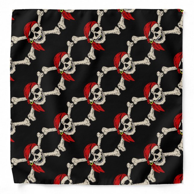 Pirate Skull Bones, Jolly Roger, Bandana (Front)
