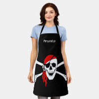 Skull Chef Funny Aprons Kitchen Cooking Apron BBQ Grill Gift for Dad Men Women