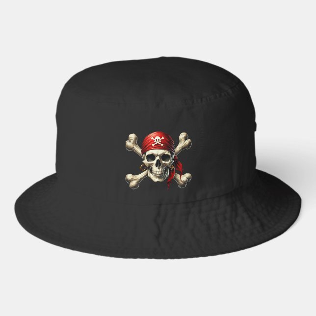pirate skull  bucket hat (Front)
