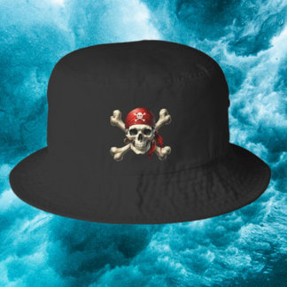 pirate skull bucket hat