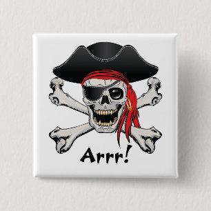 Pirate Skull Button