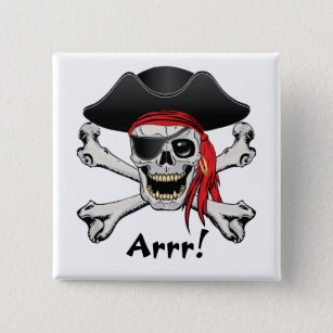 Pirate Skull Button