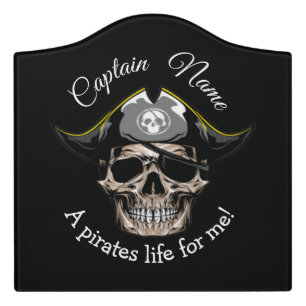 Pirate Skull captain Door Sign