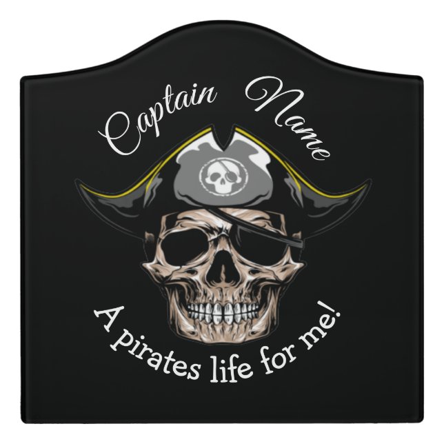 Pirate Skull captain Door Sign (Large Crest Front)