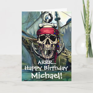 Pirate Skull Captain Ghost Ship Card