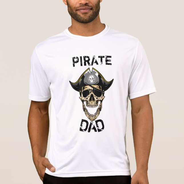 PIRATE SKULL CAPTAIN HALLOWEEN DAD T-Shirt (Front)