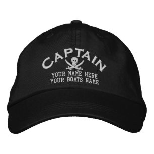Pirate skull captains fun sailing embroidered baseball cap