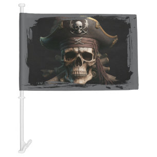 Pirate Skull Car Flag