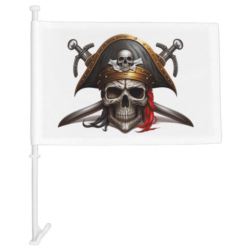 Pirate Skull Car Flag