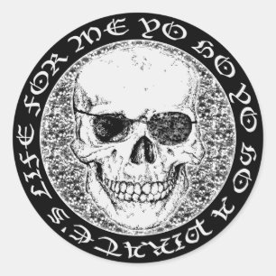 pirate skull classic round sticker