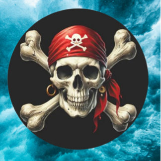 pirate skull  classic round sticker