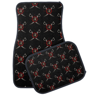 Pirate Skull Compass Rose Car Floor Mat