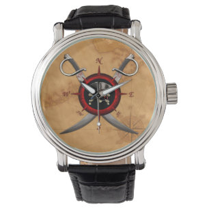 Pirate Skull Compass Rose Watch