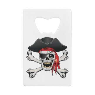 Pirate Skull Credit Card Bottle Opener