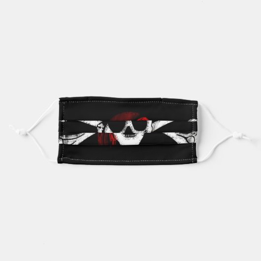 Pirate Skull & Crossbone Adult Cloth Face Mask (Front, Folded)
