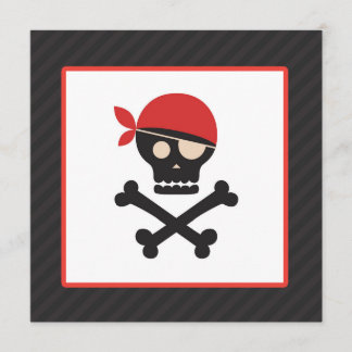 Pirate Skull Crossbones Baby Shower Invitation
