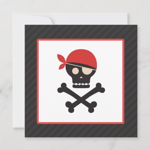 Pirate Skull Crossbones Baby Shower Invitation