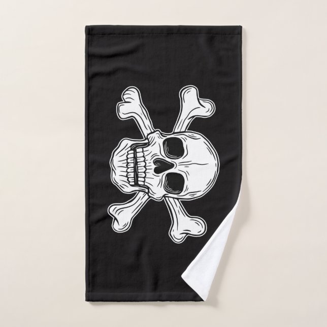 pirate skull crossbones  bath towel set (Hand Towel)