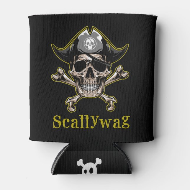 PIRATE SKULL Crossbones  Can Cooler (Front)