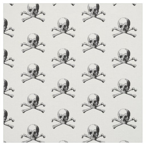 Pirate Skull Crossbones Coat of Arms Crest Emblem Fabric
