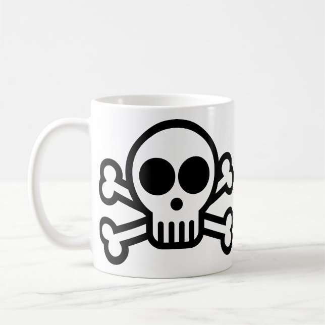 Pirate Skull & Crossbones Coffee Mug - 325ml (Left)