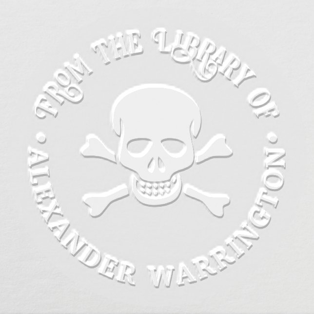 Pirate Skull Crossbones Gothic Library Book Embosser (Design)