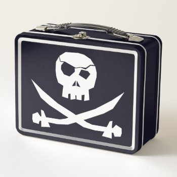  {{ Pirate Skull & Crossbones }}  Metal Lunch Box by WaywardMuse at Zazzle