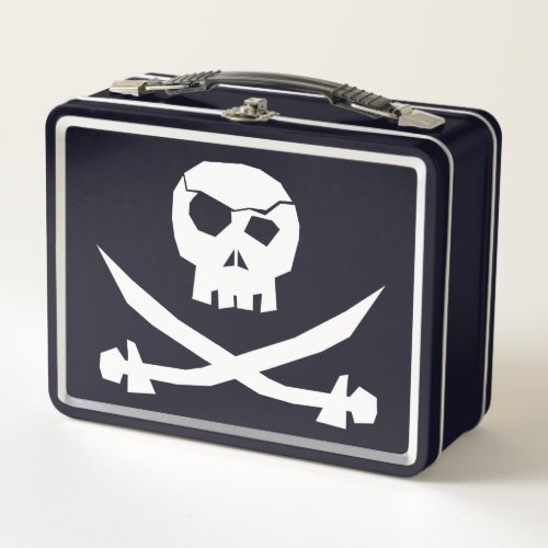  Pirate Skull  Crossbones  Metal Lunch Box