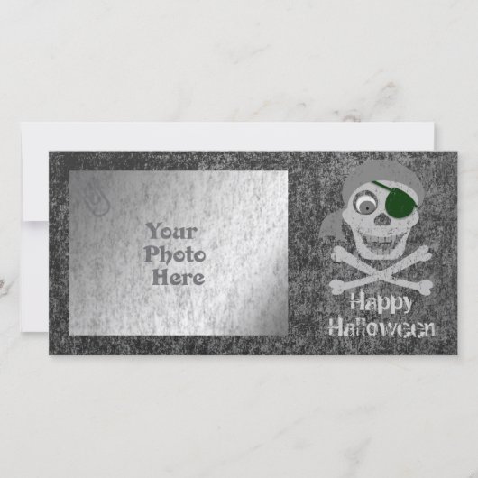 Pirate Skull & Crossbones Photo Card (Front)