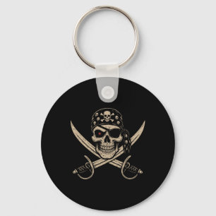 Pirate Skull Crossbones Skeleton Halloween For Men Keychain