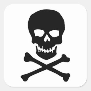 Pirate Skull & Crossbones Square Sticker