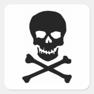 Pirate Skull & Crossbones Square Sticker