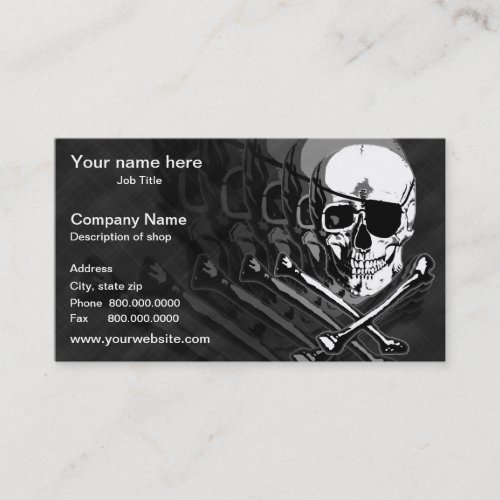 Pirate Skull &amp; Crossbones Template Business Card