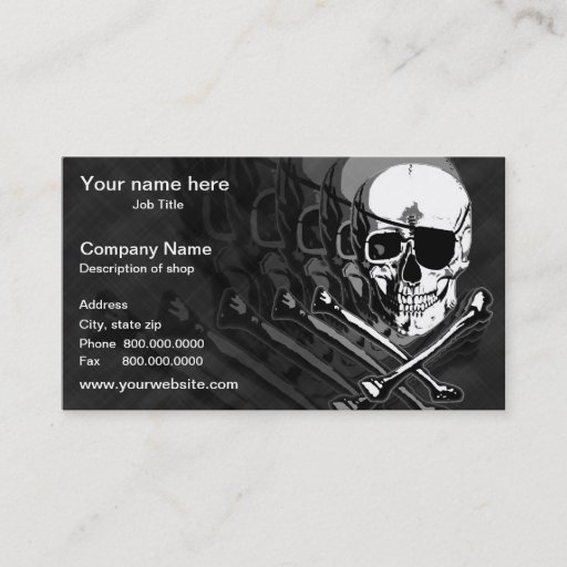 Customizable Pirate Skull &amp; Crossbones Template Business Card