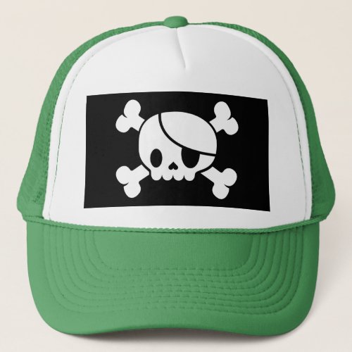 Pirate Skull  Crossbones Trucker Hat