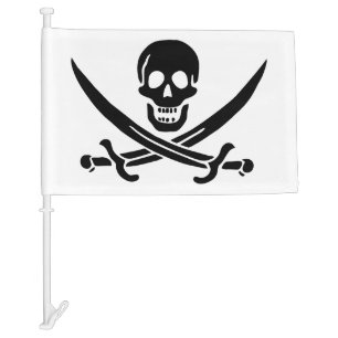 Pirate Skull Crossed Swords Car Flag